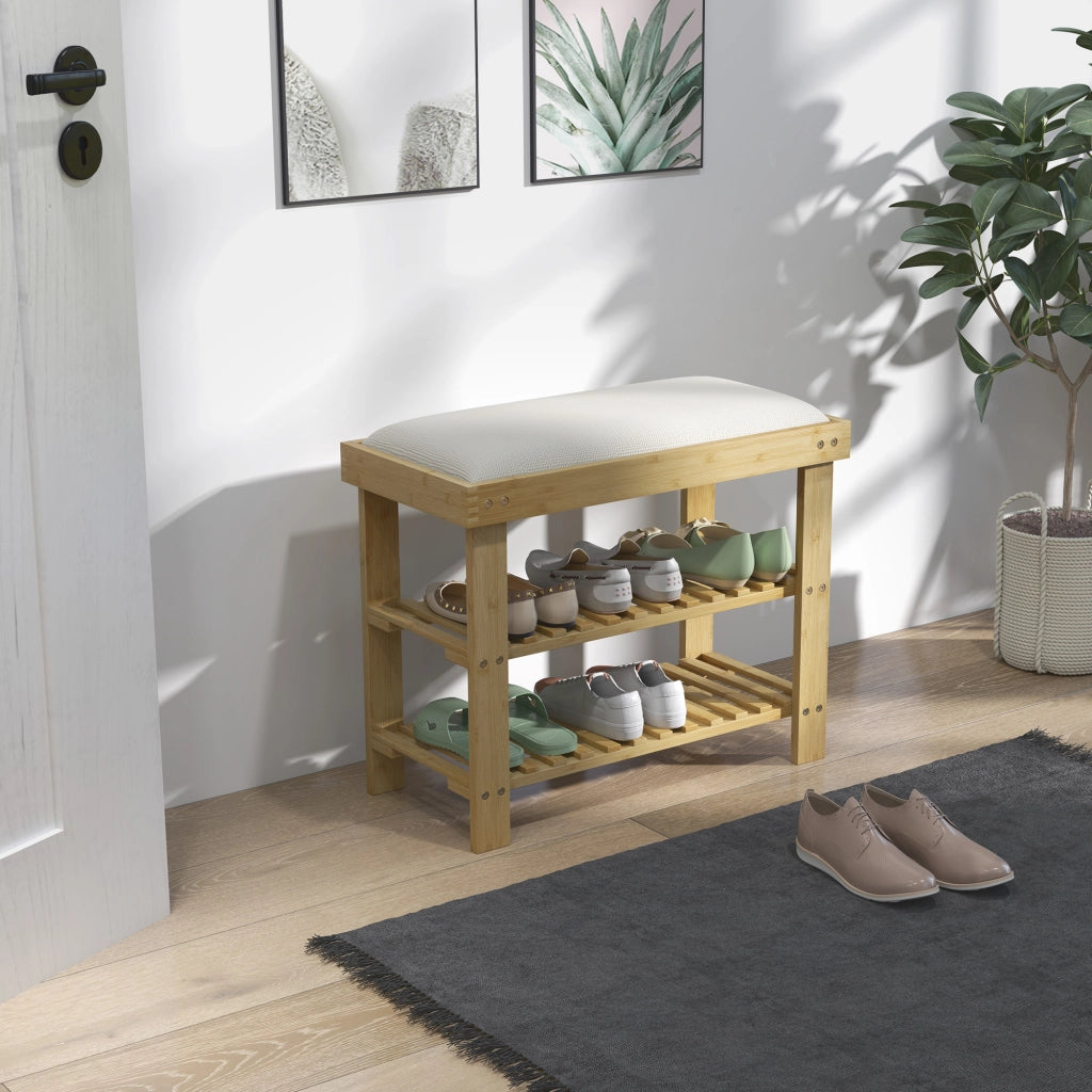 Scarpiera con Cuscino ¨C Minimal ¨C 60x29x49 cm Crema