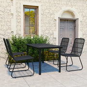 Set da Pranzo da Giardino 5 pz in Polyrattan e Vetro