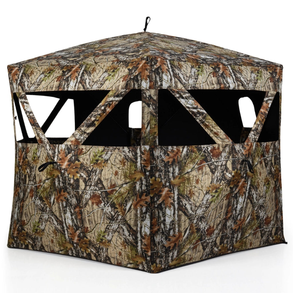 Tenda mimetic a scomparsa per caccia a cervi porta apribile, Tenda da portatile con finestre silenziose Marrone-Tende