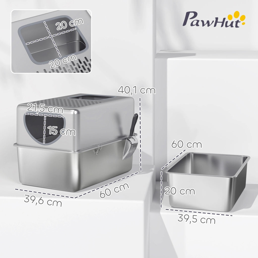 Arenero per Gatti ¨C Minimal ¨C Acciaio Inox XL