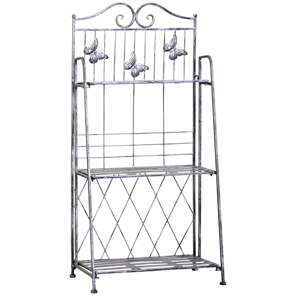 Scaffale Fioriera 3 Ripiani Pieghevole ¨C Xylo ¨C Argento Giardino Balcone