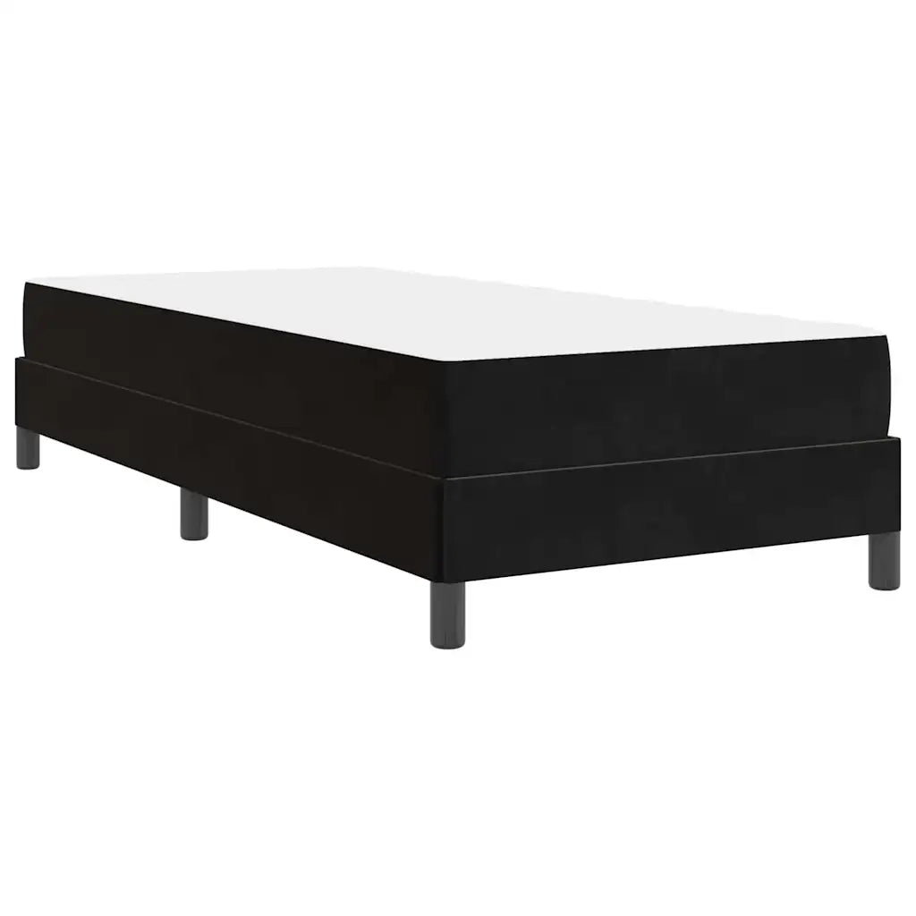 Letto a molle con materasso Nero 90 x 210 cm Tessuto