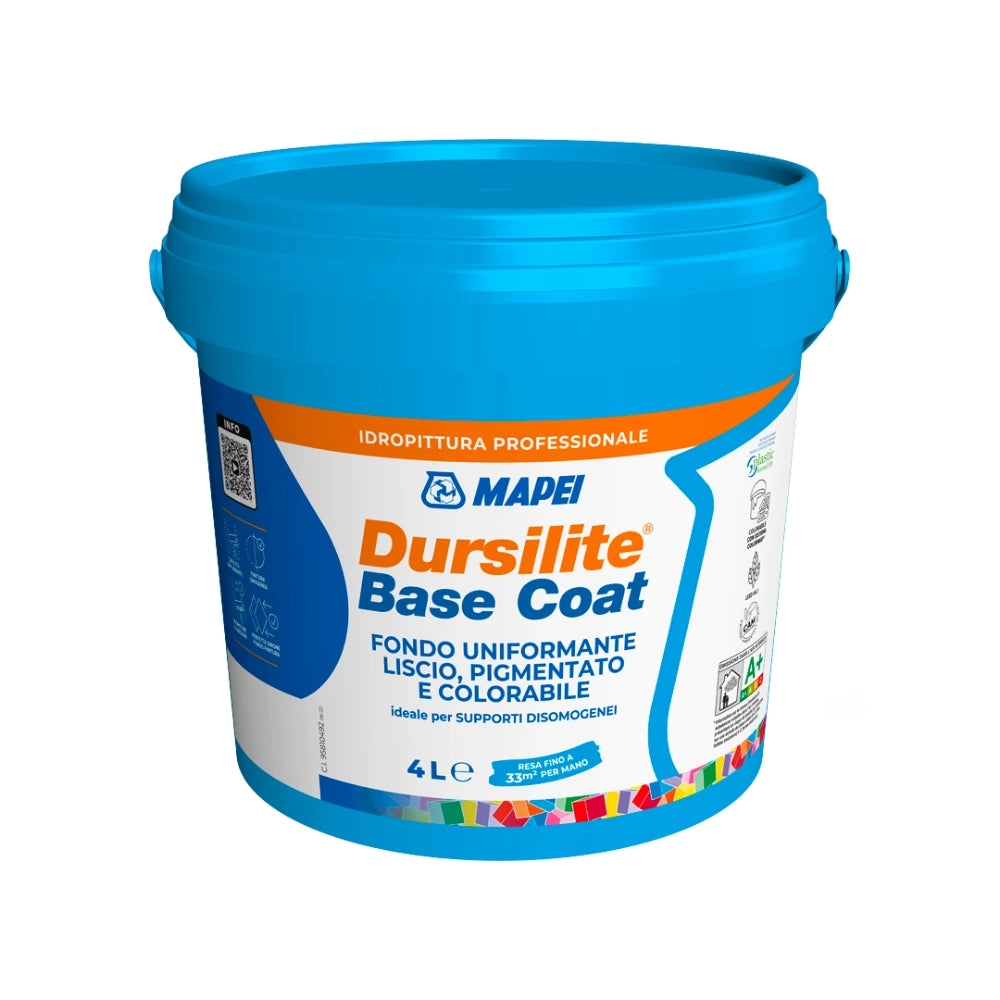 Mapei dursilite base coat fondo murale liscio colorabile per supporti disomogenei *** formato 4 lt, confezione 1