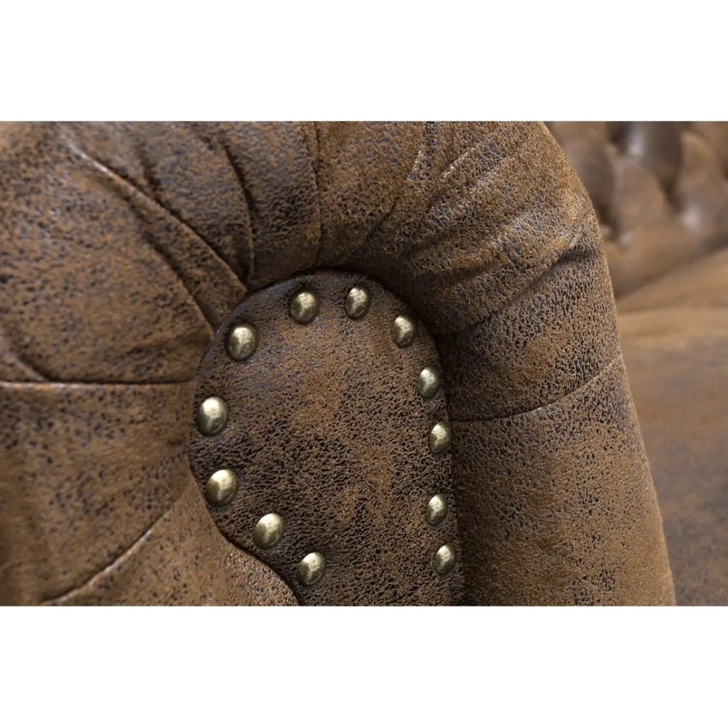 Divano dritto EDGAR – Marrone – 2 posti – Stile barocco