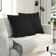 Cuscini da Divano 2 pz-Set di 2 Cuscini per Sofa Nero 60 x 60 cm Tessuto 209158