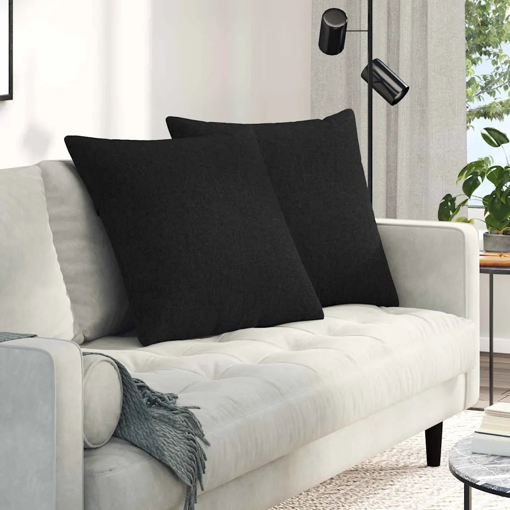 Cuscini da Divano 2 pz-Set di 2 Cuscini per Sofa Nero 60 x 60 cm Tessuto 209158