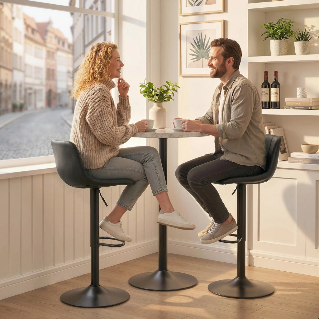 Sgabelli da bar ¨C Minimal ¨C 2 pezzi, regolabili, girevoli 360¡ã, neri