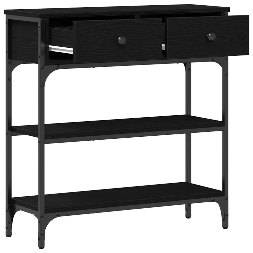Tavolo consolle Rovere Nero 72.5 x 25 x 75 cm Legno multistrato 863521