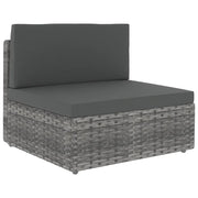 Set Divani da Giardino 7 pz con Cuscini in Polyrattan Grigio 3067178