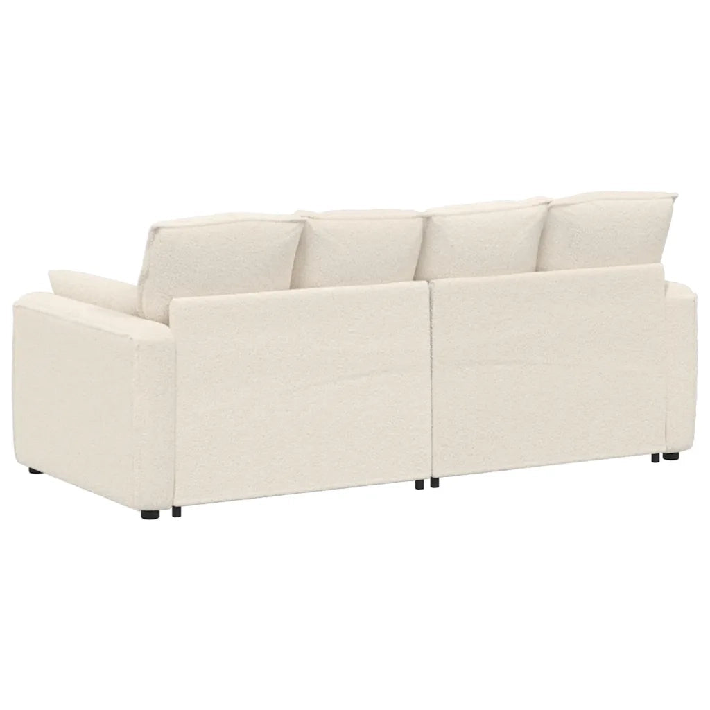 Divano Modulare con Cuscini Crema 3321145