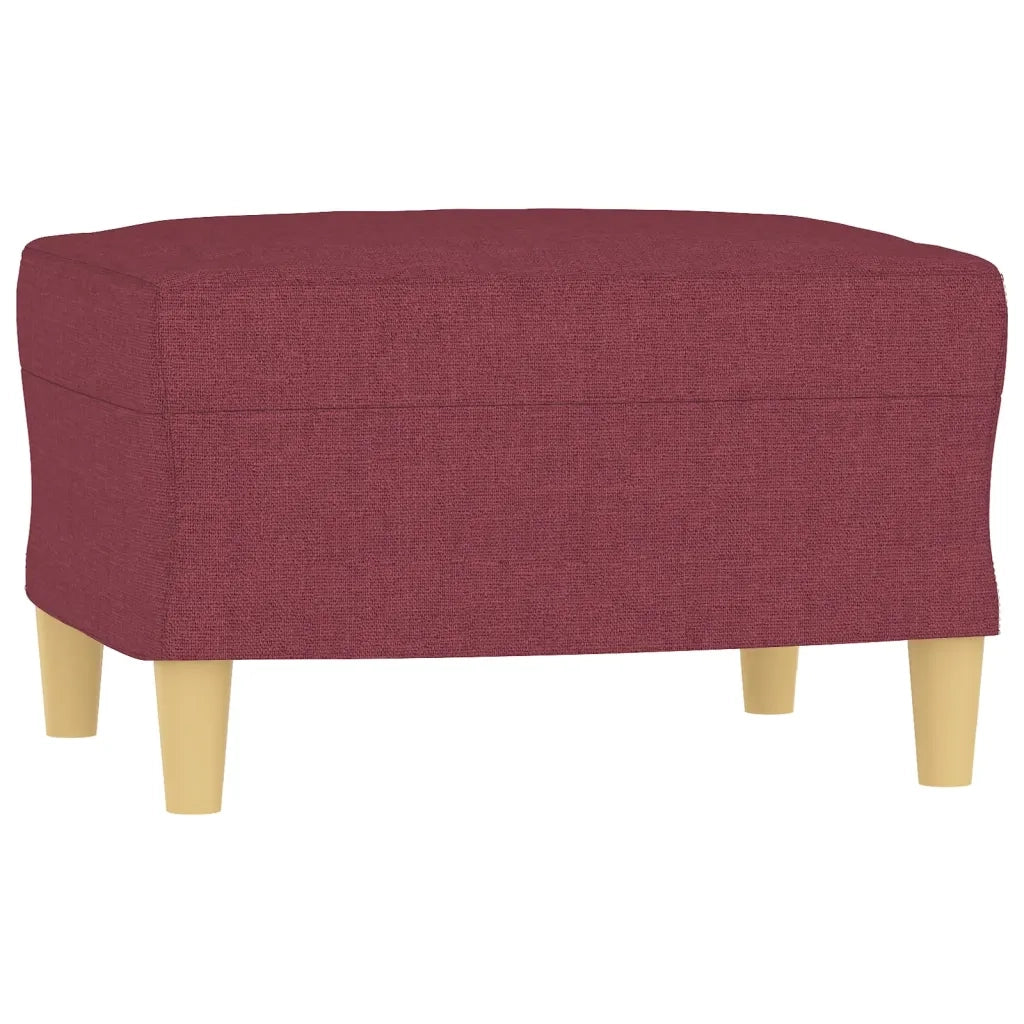 Set di Divani 3 pz con Cuscini Rosso Vino in Tessuto 3201288