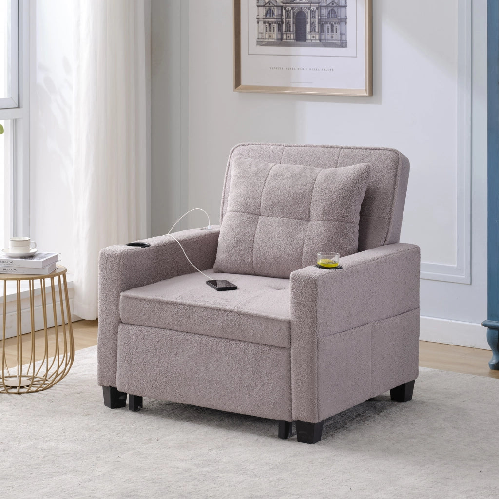 Divano letto estraibile 3 in 1 - Zephmum- Con porta bicchieri e USB