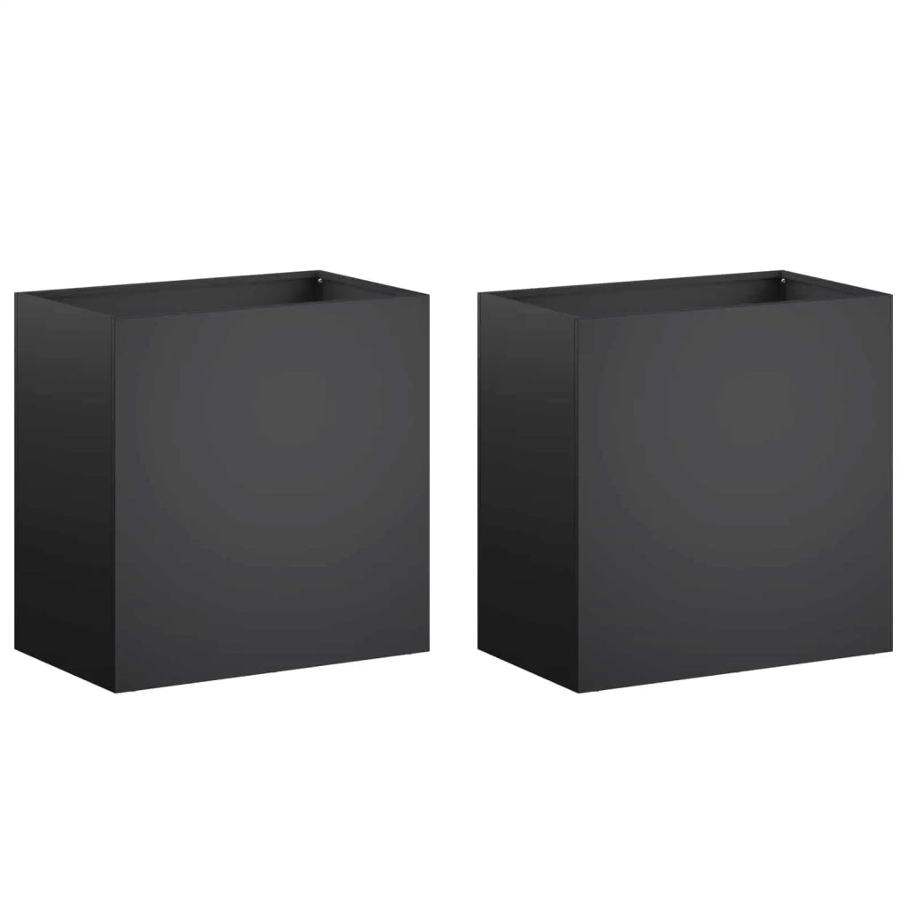 Vaso da giardino 2 pz Nero 50 x 30 x 50 cm 8005527