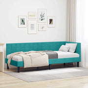 Cornice del letto ad angolo Turchese 80 cm x 200 cm Velluto 42016416