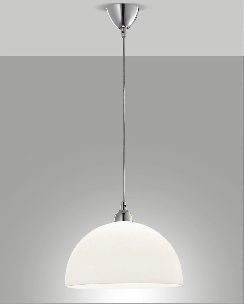 Lampada a Sospensione Nice in Metallo e Vetro Centrifugato Bianco, Attacco E27 60W, IP20, Design Moderno ed Elegante, Codice 2908-45-102