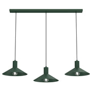 Lampada sospesa Nox 3xE27 verde acciaio Luminex