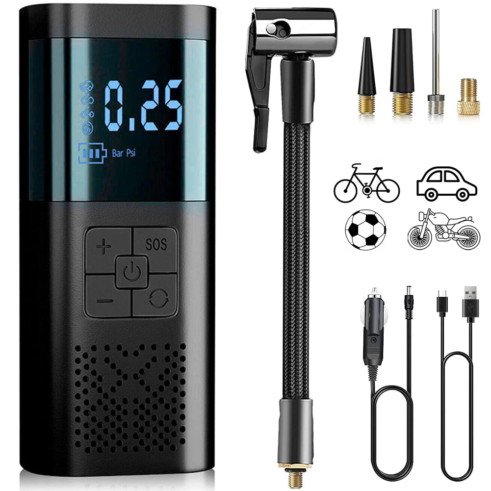 Mini Compressore Aria Portatile Wireless Auto Bici Gonfiatore Elettrico Batteria