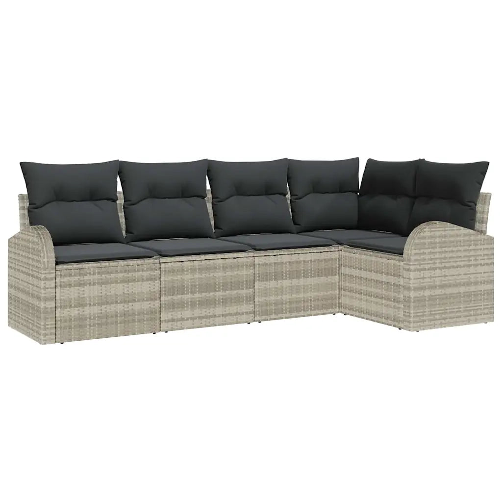 Set di divani con cuscino Grigio chiaro Poliestere