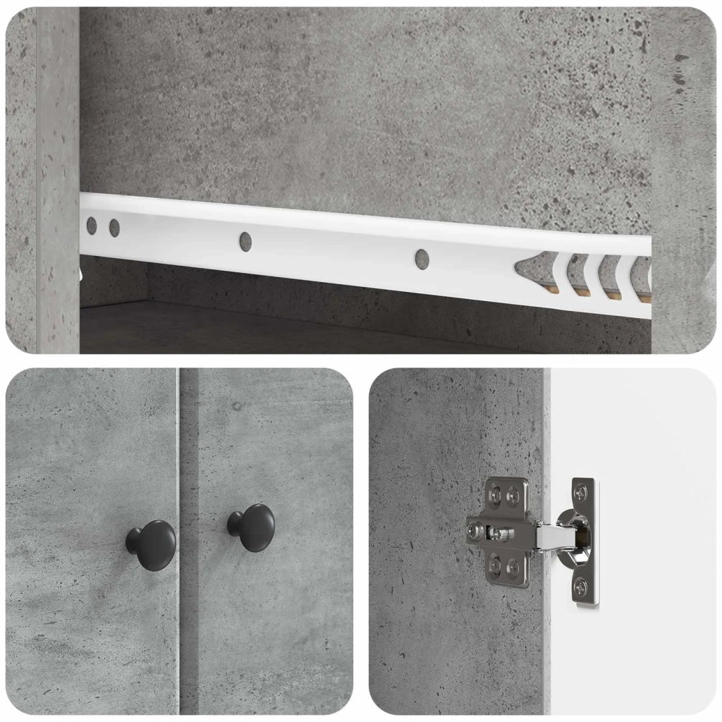 Set di armadi 2 pz Grigio Cemento Legno ingegnerizzato 3416901