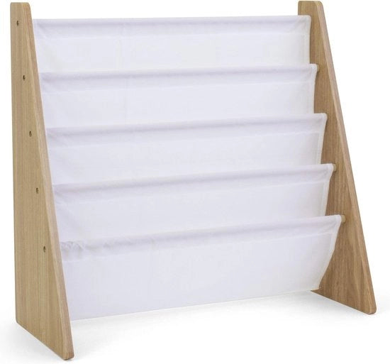 Libreria per libri per bambini - 4 pannelli - naturale/bianco