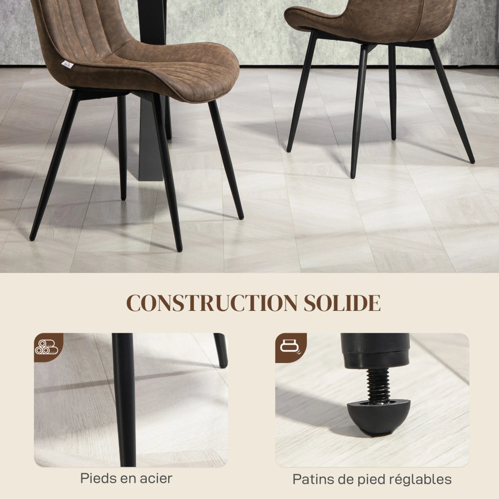 Sedia da pranzo design moderno imbottita ¨C Minimal ¨C marrone