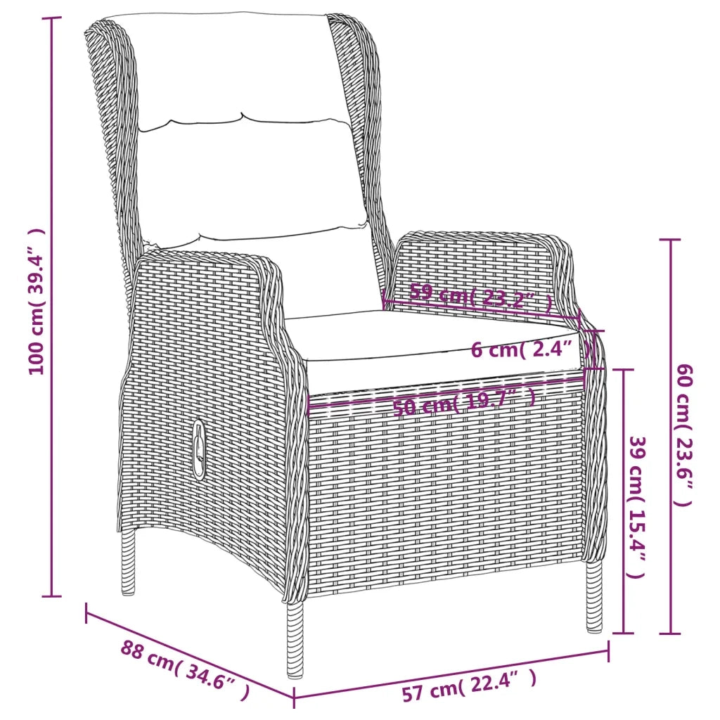 Set da Pranzo da Giardino 7 pz Grigio Scuro 3099659