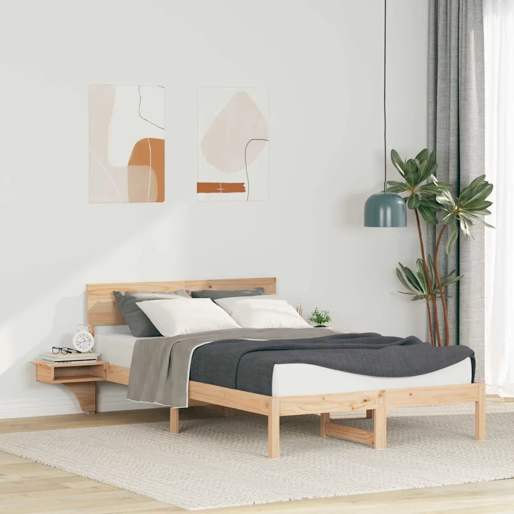 Struttura del letto Marrone 140 x 190 cm Pino massello 873451