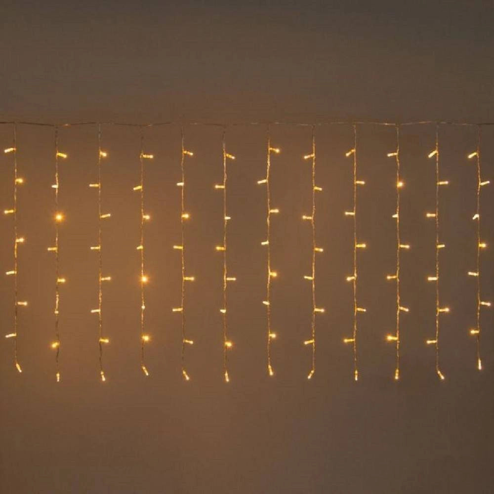 Trade Shop - Tenda Luminosa Di Natale Led Esterno Luci 150 Led 5 Mt X 0,75 Cm Bianco Caldo -