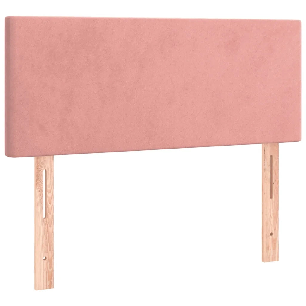 Letto a Molle con Materasso e LED Rosa 100x200 cm in Velluto
