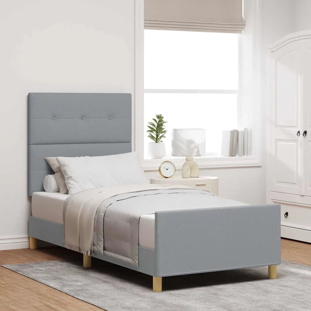 Struttura del letto-Giroletto Grigio chiaro 90 x 200 cm Tessuto 492772
