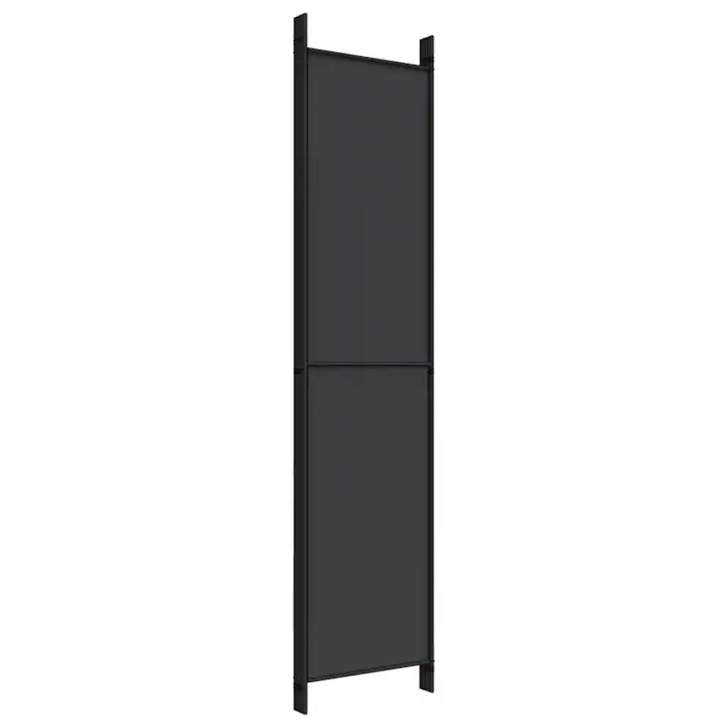 Divisorio 5 Pannelli-Set di 5 pannelli Paravento Nero 250x220 cm Tessuto