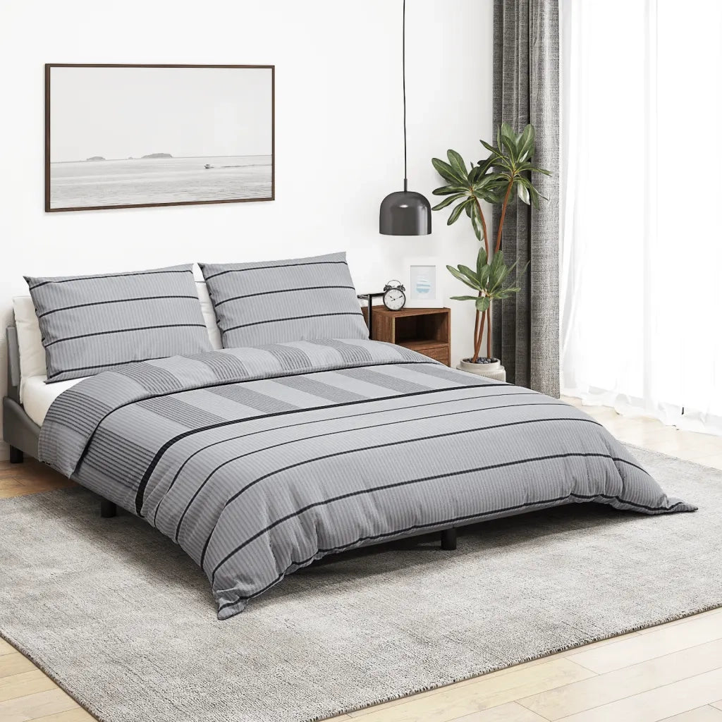 Set Copripiumino Grigio 155x220 cm in Cotone 136440