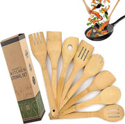Set di Cucina in Legno di Bambù - Cucina - 8 Pezzi - Materiale Naturale