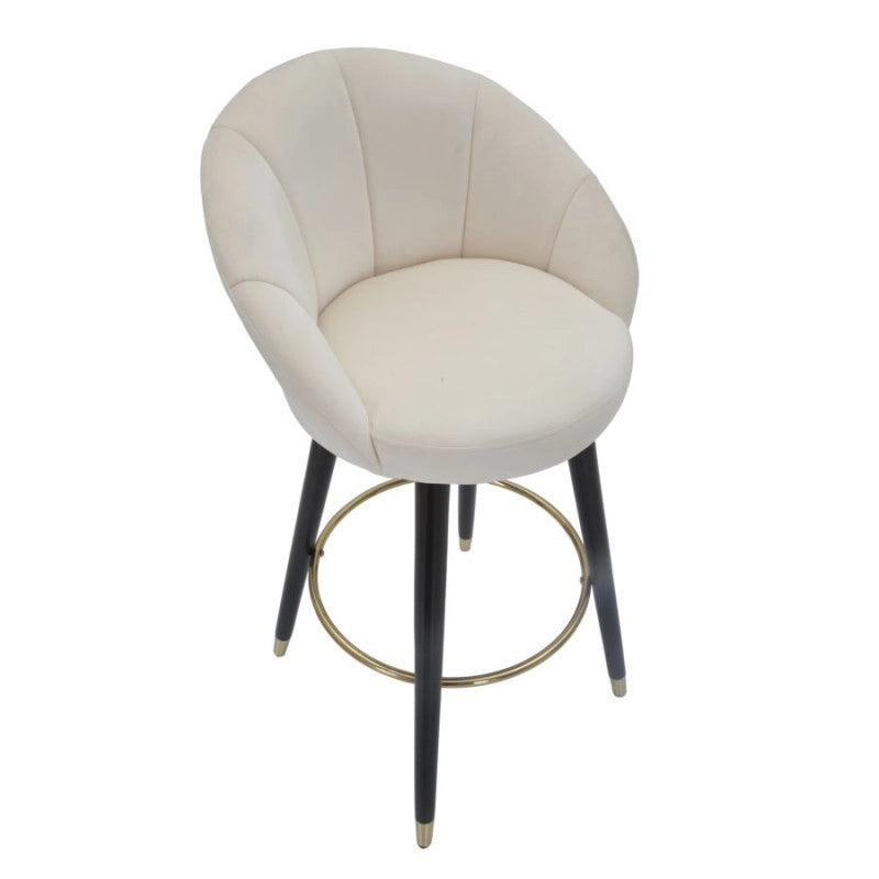 Sgabello Bar Prague Crema cm 55x56x104
