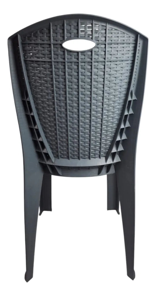 Sedia impilabile Paris in plastica effetto rattan ? 38x36x88 cm ? Colore antracite