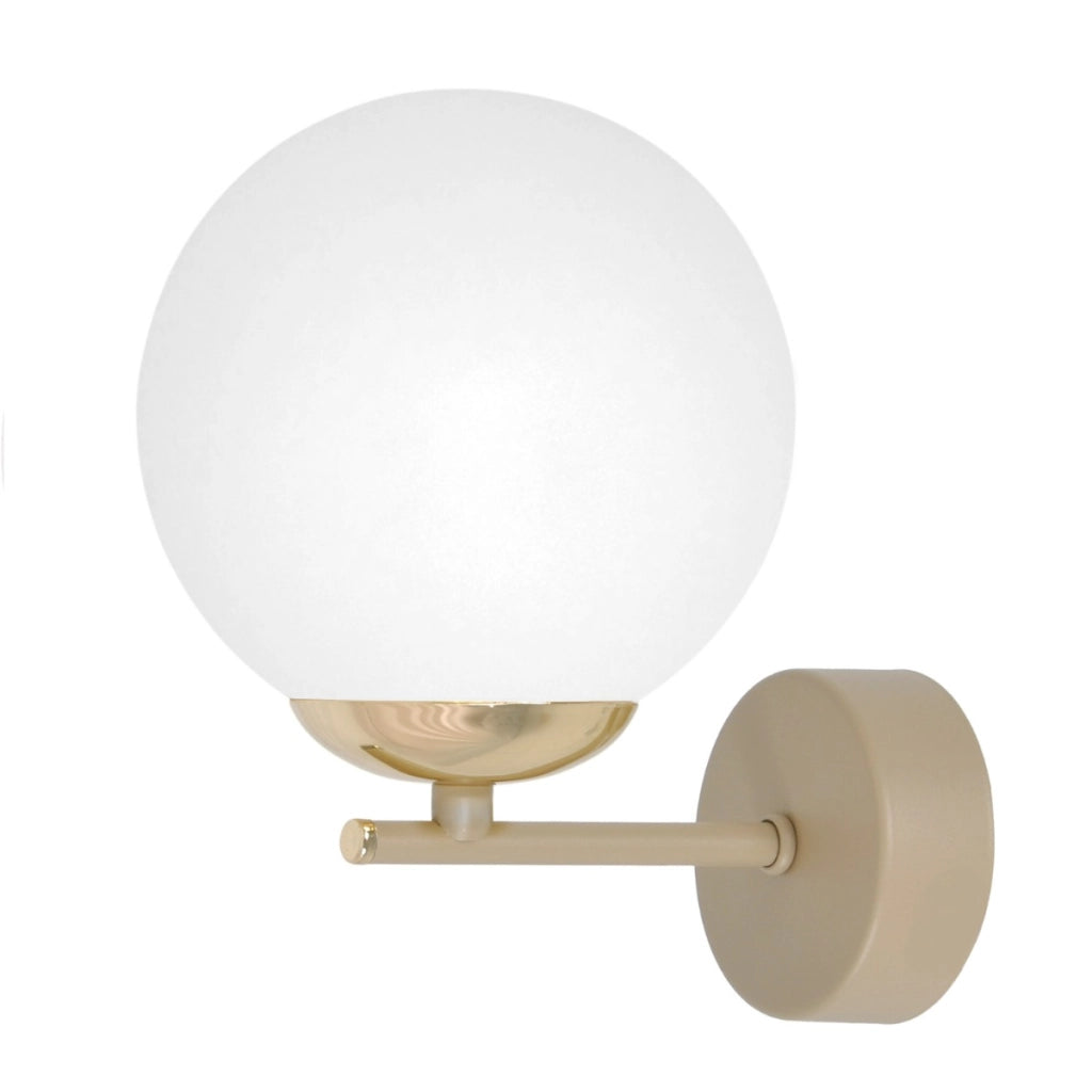 Applique moderna beige sfera vetro opale E14 10W Kaja