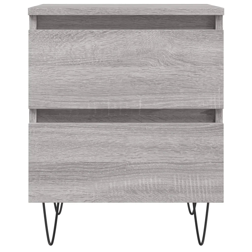 Comodini 2pz-Set di 2 Tavolino da notte Grigio Sonoma 40x35x50 cm in Legno Multistrato 362267