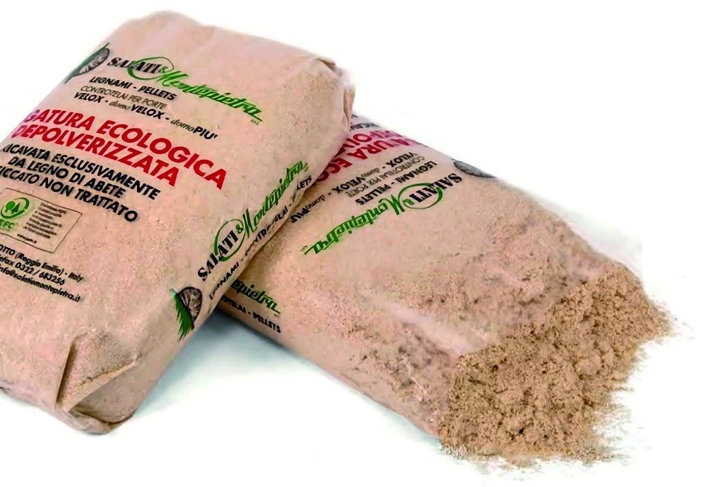 Segatura ecologica depolverizzata in sacco da 5 kg legno di abete essiccato