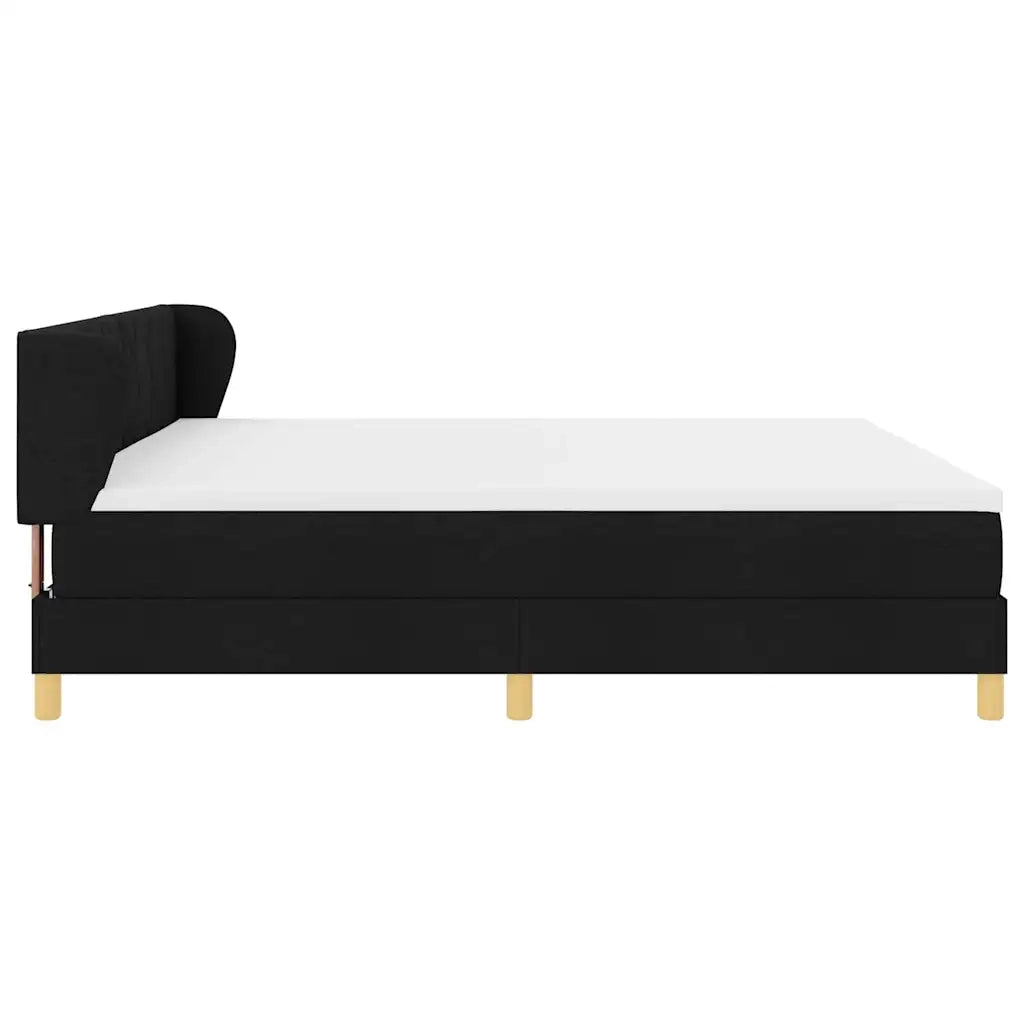 Letto a molle con materasso Nero 200 x 200 cm Tessuto 3340299