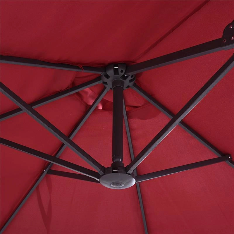 OMBRELLONE DOPPIO TETTUCCIO DA ESTERNO 460 X 270 X 240 ROSSO VINO