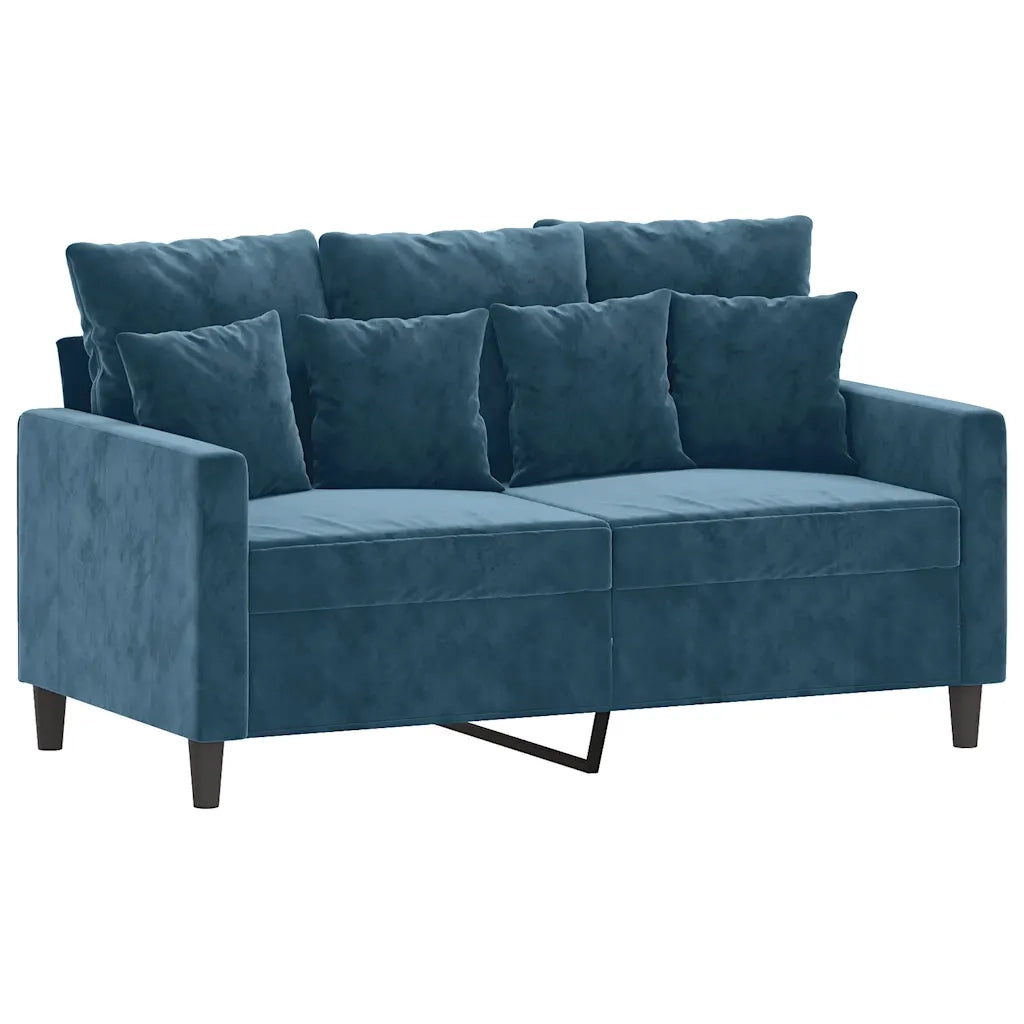 Divano a 2 Posti Blu 120 cm in Velluto 359302