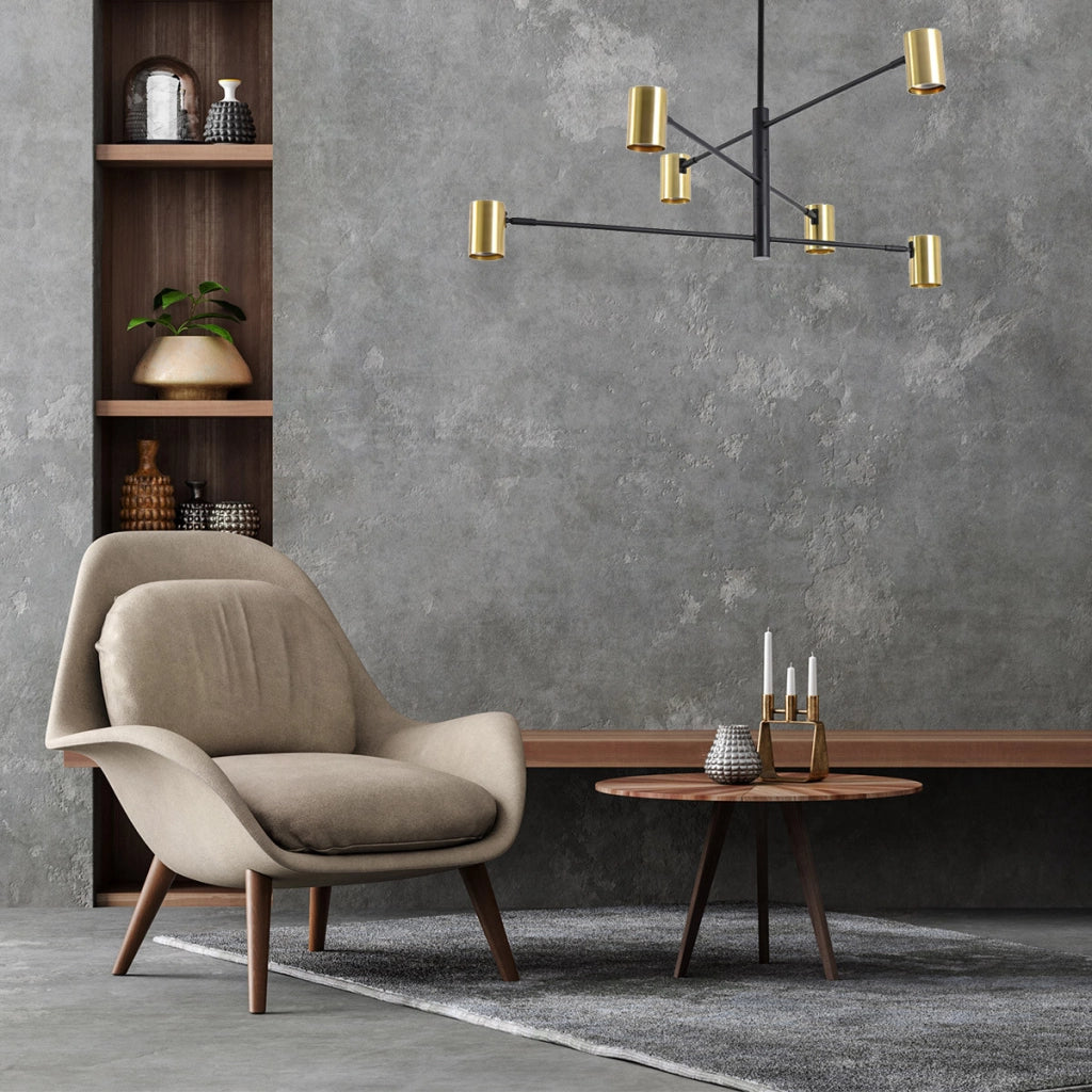 Lampada a sospensione Snow 6xGU10 oro/nero Light Prestige