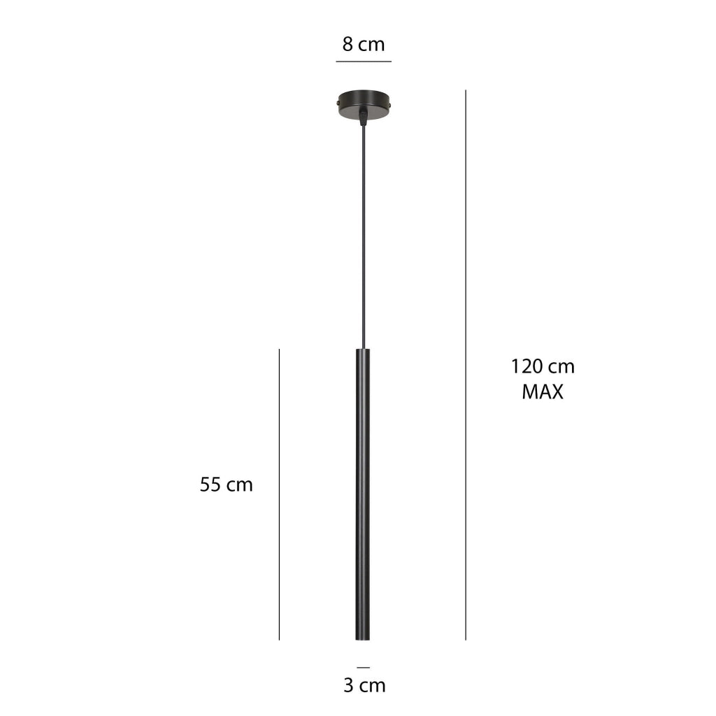 Lampada sospensione Emibig Selter 1 nera G9 metallo 120cm