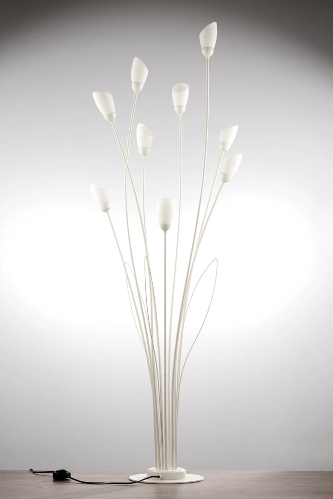 Lampada da terra GLORIOSA Jupiter sabbia-grigio 9xG9
