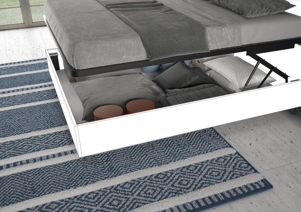 ityhome Letto matrimoniale king size con rete imbottito 170x200 microfibra ocra Agueda