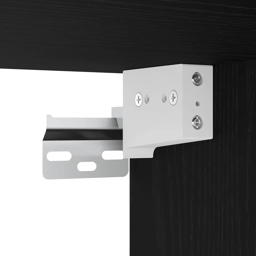 Unit¨¤ da Bagno | Armadio da bagno con lo scaffale 3 pz Nero Legno multistrato