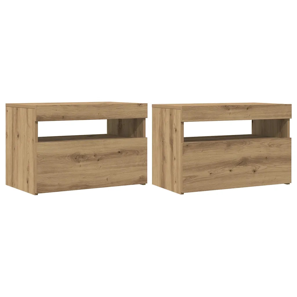 Mobili Porta TV con LED 2 pz | Armadietto TV | Mobile Porta TV Artigianale in Legno Multistrato