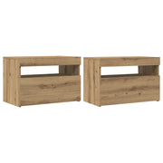 Mobili Porta TV con LED 2 pz | Armadietto TV | Mobile Porta TV Artigianale in Legno Multistrato