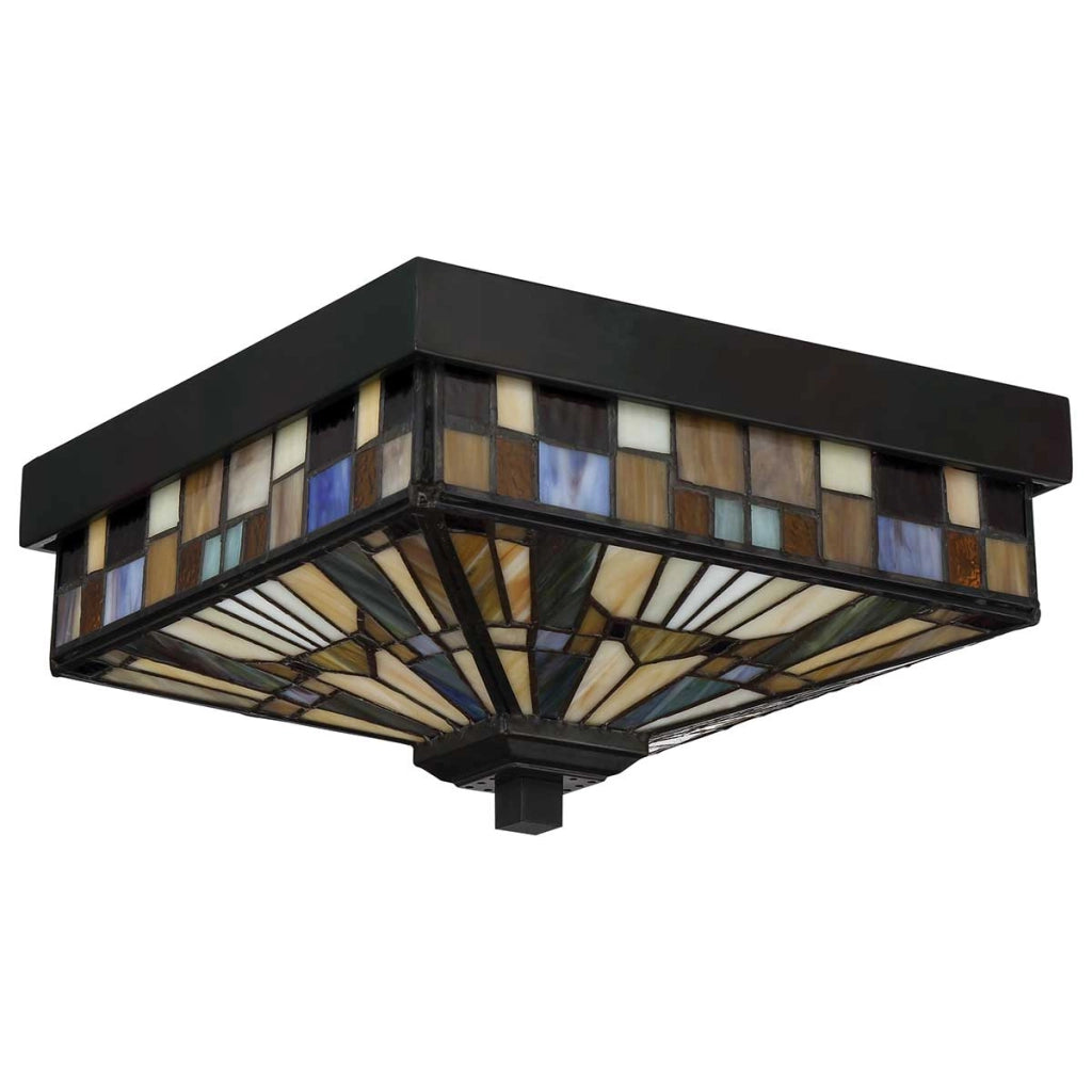 Plafoniera esterna Tiffany bronzo scuro E27 Quoizel
