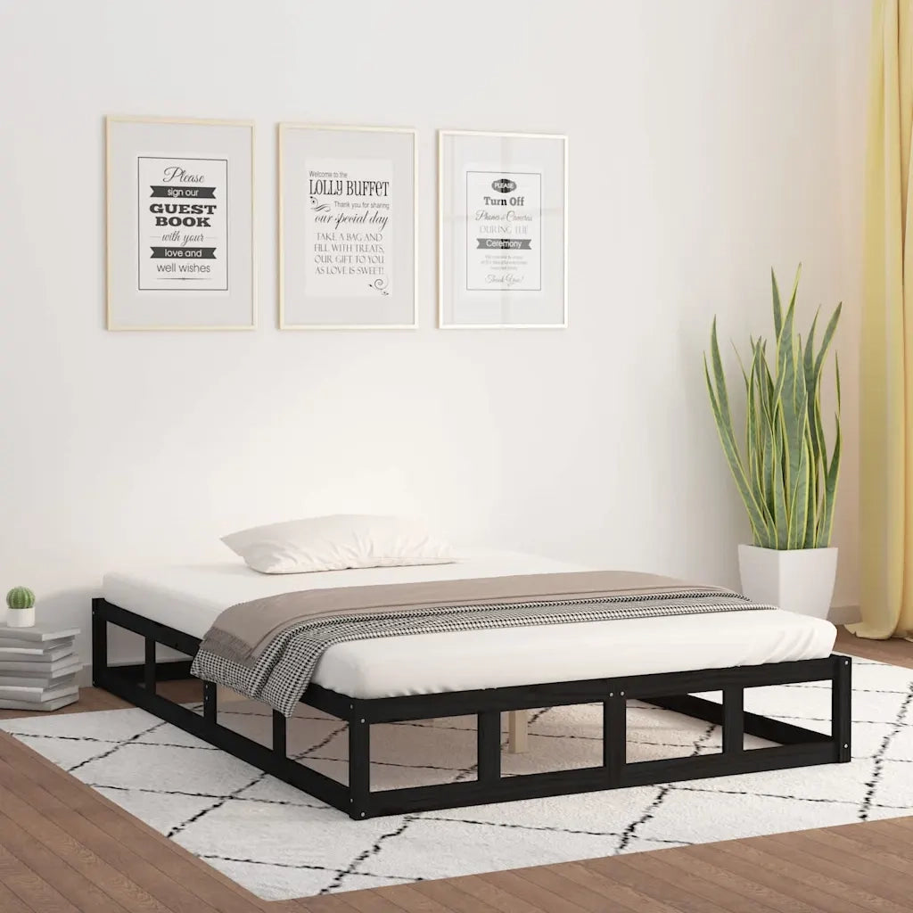 Giroletto Nero 140x190 cm in Legno Massello